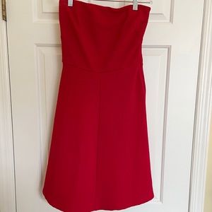 The Limited Red Strapless A-Line Dress